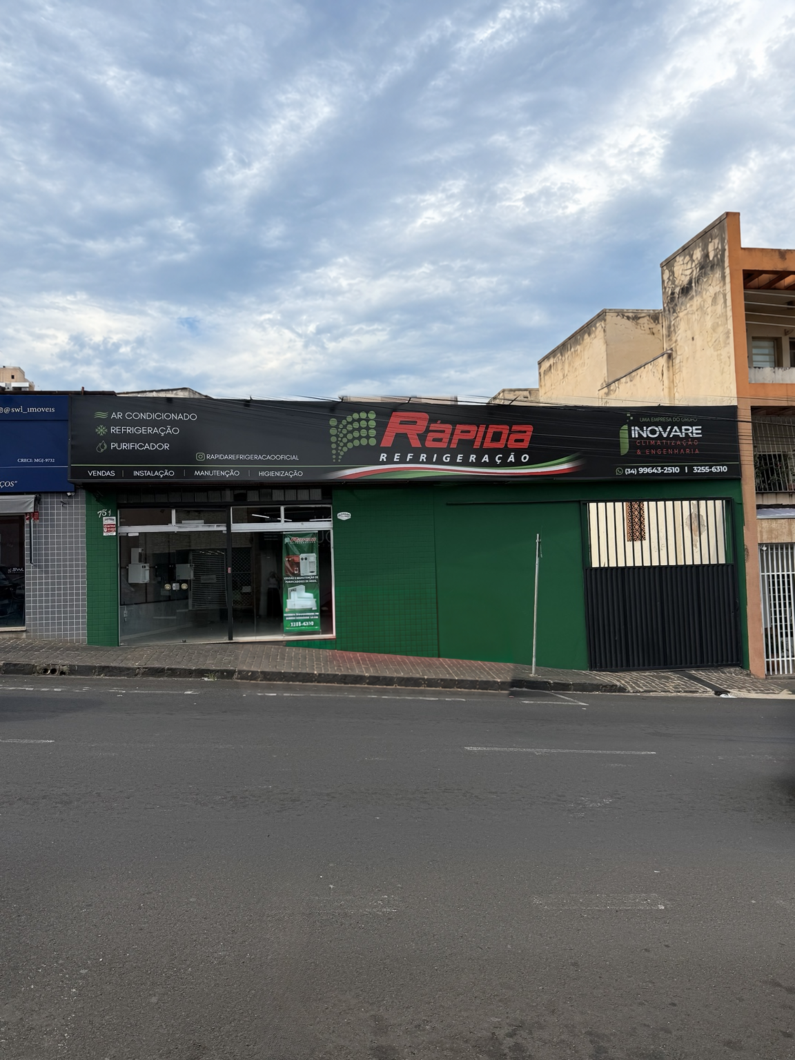 Fachada atual da Rápida Refrigeração na Rua Duque de Caxias, Lídice